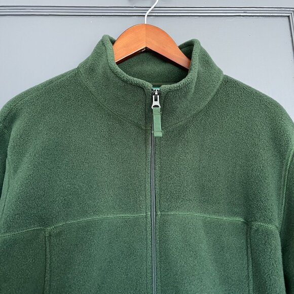 LL Bean Men's Full Zip Fleece Jacket Green Size Medium M Vintage Pockets 0 ALA-2 - Picture 4 of 10